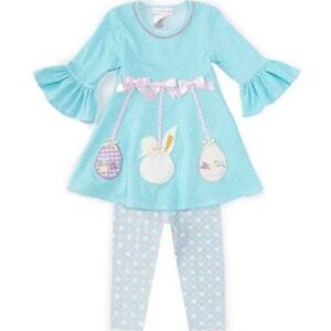 NWT-Aqua Easter Outfit - Bunny Leggings Set